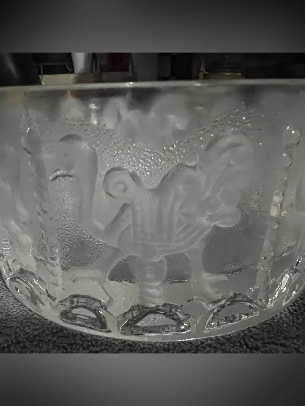 Vintage Goebel Frosted Glass Carousel Candy Dish